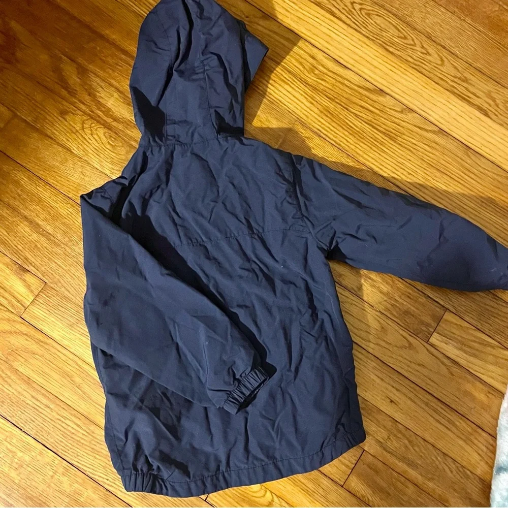 GAP BabyGap Toddler Kid Navy Hooded Jacket Coat with Jersey Gray Lining Size 5
